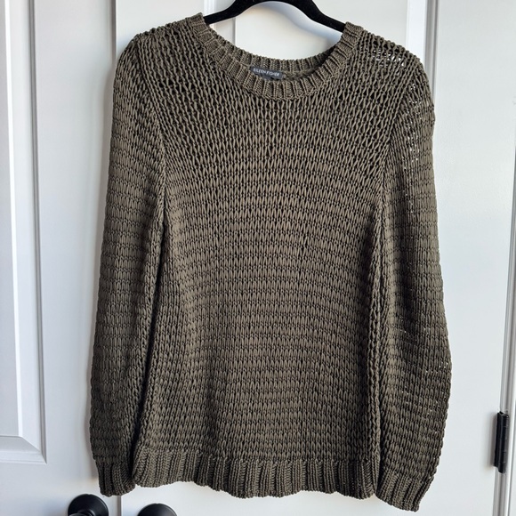 Eileen Fisher Sweaters - EILEEN FISHER Olive Organic Cotton Mesh Knit Sweater S